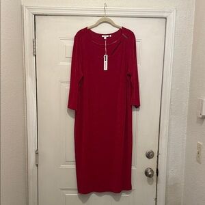 Chico's Vibrant Red Long Sleeve Dress